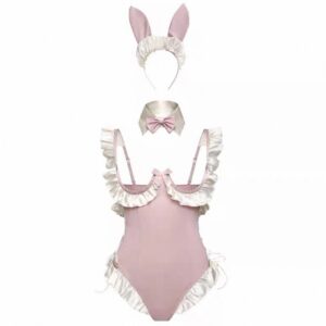 Pink Underwire Cut-Out Bunny Lingerie Set – Sexy Bunny Girl Costume