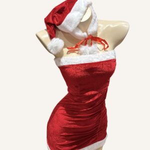 Festive Christmas Mini Dress & Socks – Sexy Tight-Fit Holiday Look