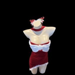 Festive Christmas Slit Mini Dress – Sexy Tight-Fit Holiday Look