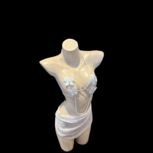 Butterfly Bikini Set – Sexy Women’s Three-Piece Lingerie With White Stockings