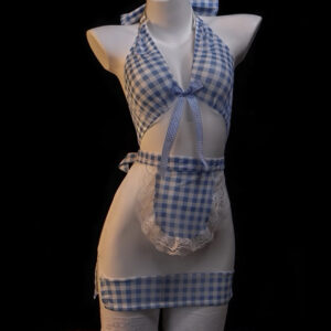 Blue Plaid Halter Maid Costume – Playful & Sexy Lingerie Look